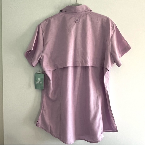 Magellan Outdoors Women’s Fish Gear Classic Fit Short Sleeved Button Down Large - Picture 2 of 7